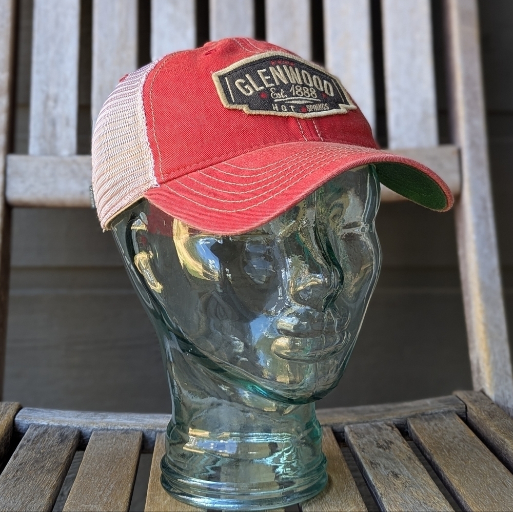 NWOT Legacy Glenwood Hot Springs Mesh Trucker Hat Unisex Red Cream